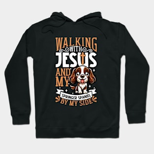 Jesus and dog - English Springer Spaniel Hoodie